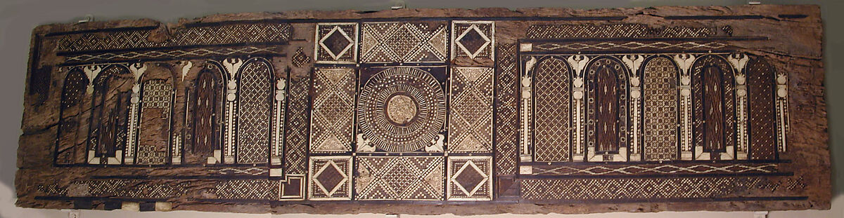 Panel, Wood (fig); mosaic with bone and four different types of wood