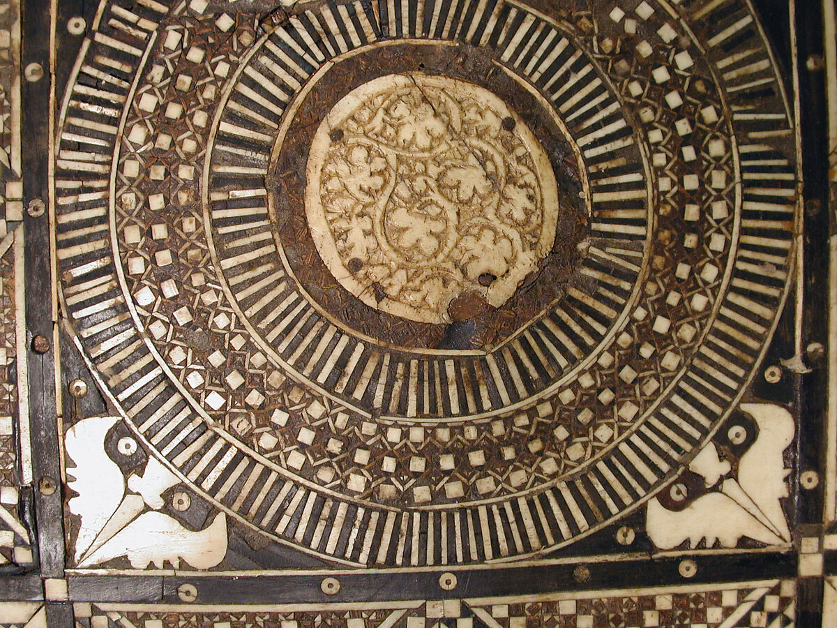 Panel, Wood (fig); mosaic with bone and four different types of wood