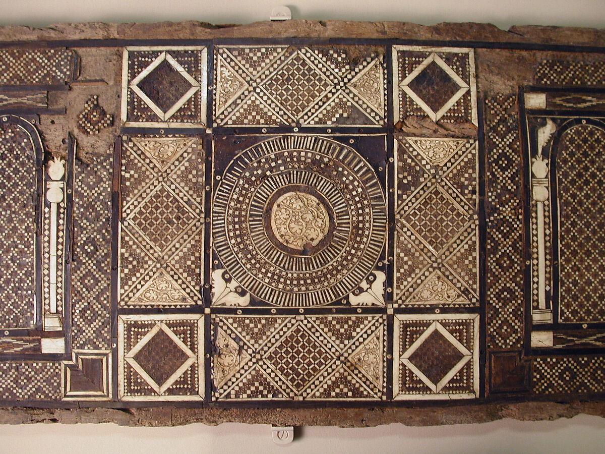Panel, Wood (fig); mosaic with bone and four different types of wood