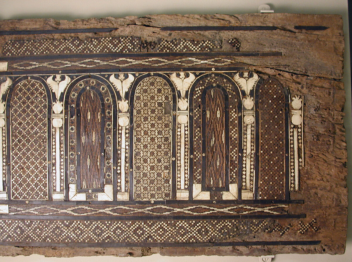 Panel, Wood (fig); mosaic with bone and four different types of wood