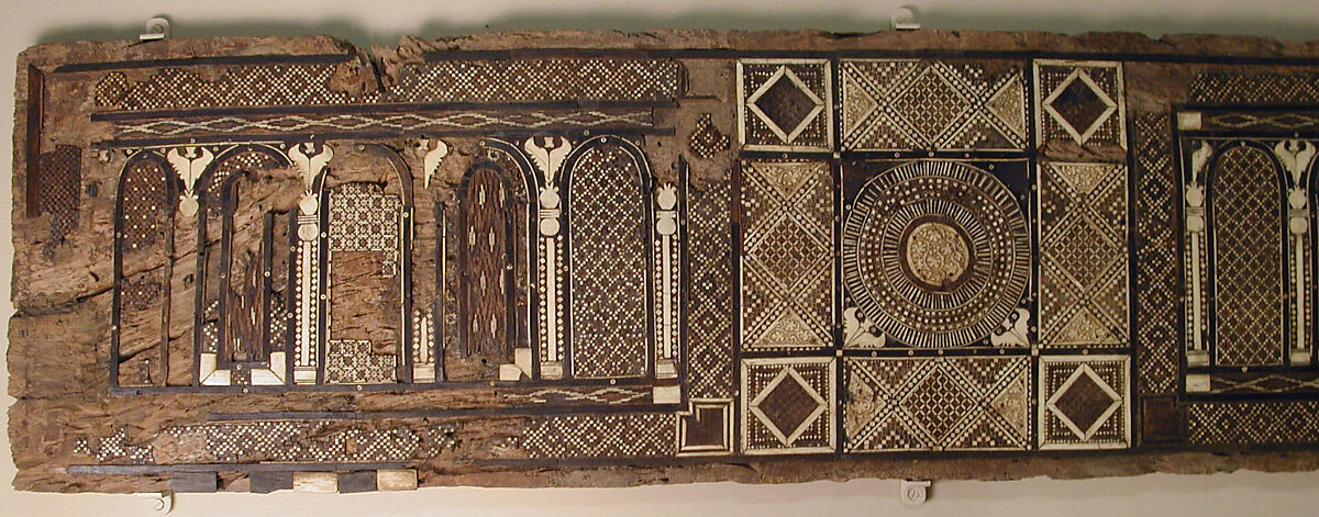 Panel, Wood (fig); mosaic with bone and four different types of wood