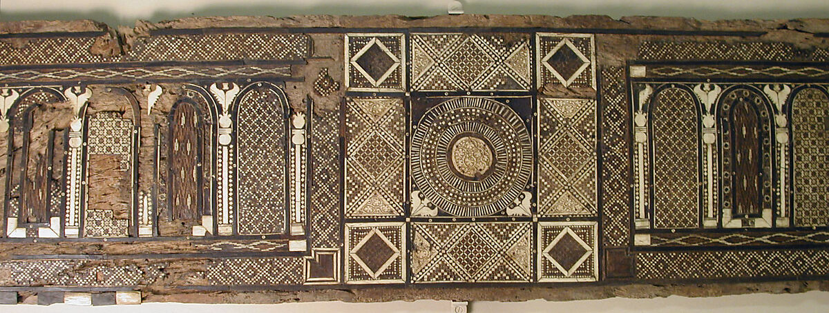Panel, Wood (fig); mosaic with bone and four different types of wood