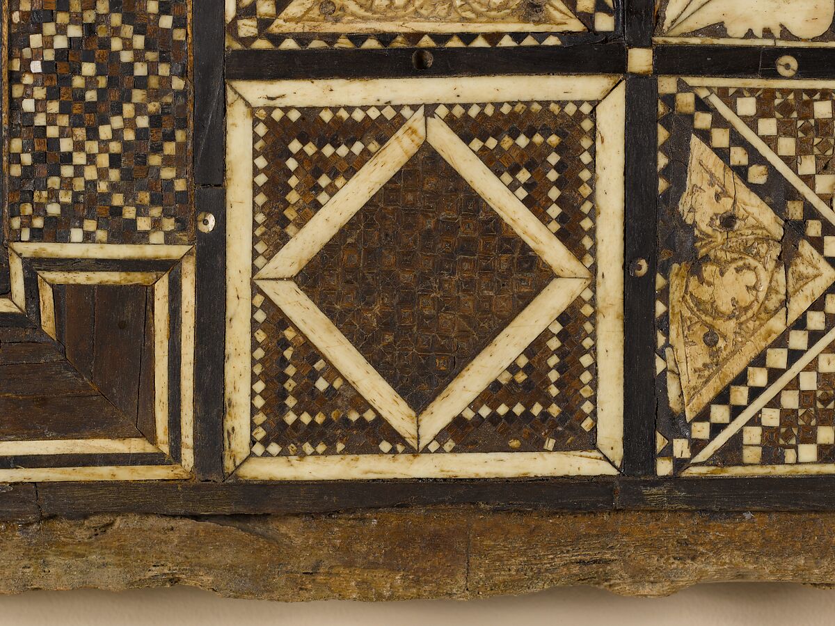Panel, Wood (fig); mosaic with bone and four different types of wood