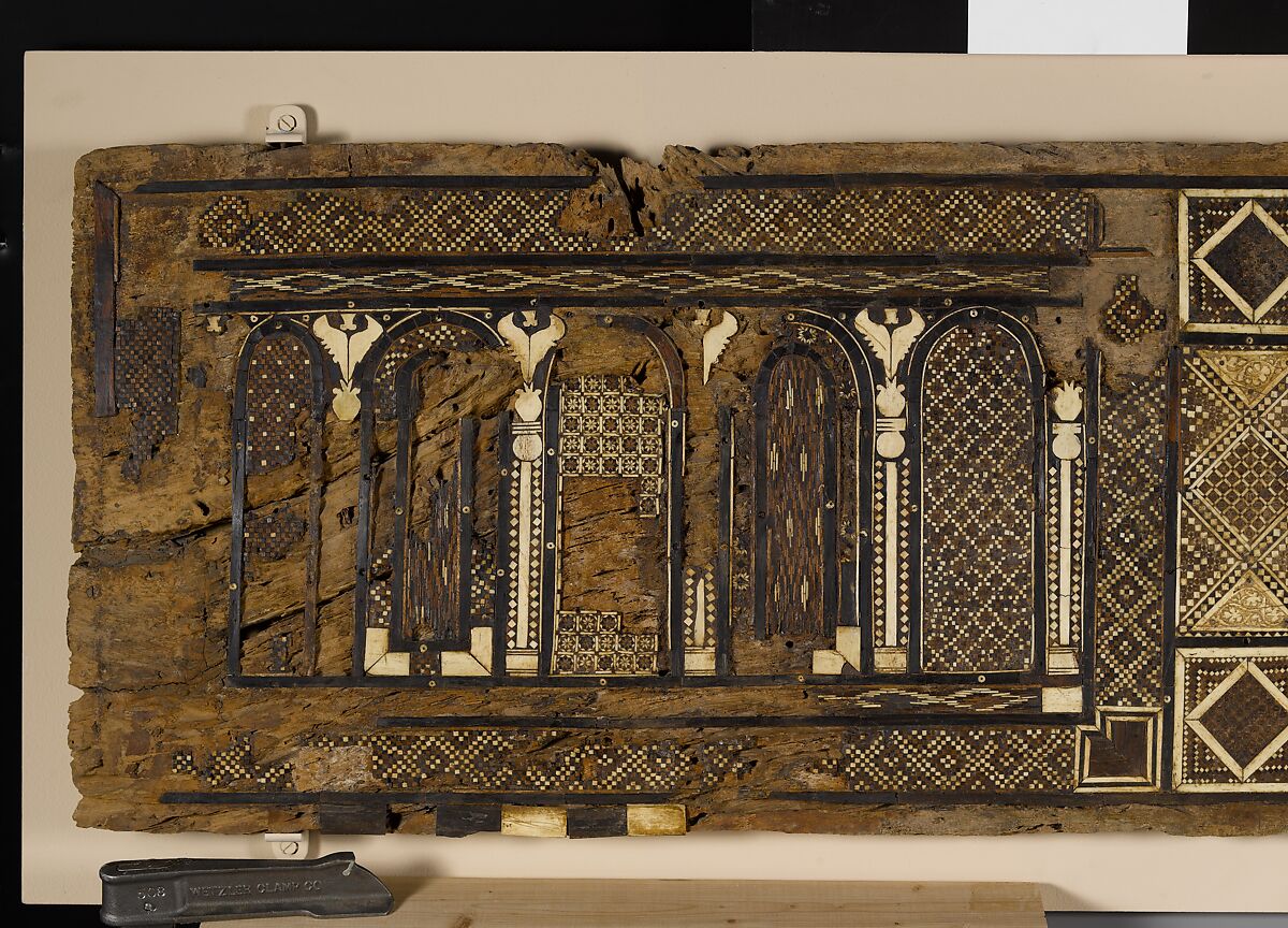 Panel, Wood (fig); mosaic with bone and four different types of wood