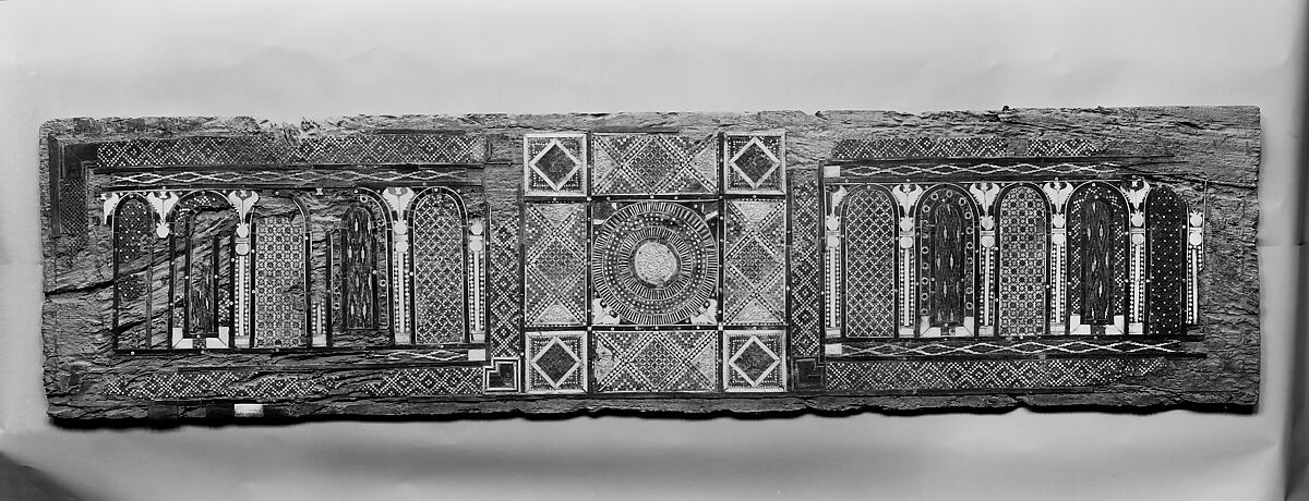 Panel, Wood (fig); mosaic with bone and four different types of wood