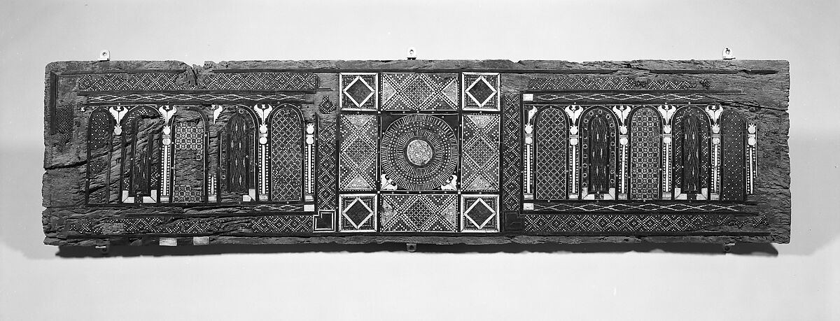 Panel, Wood (fig); mosaic with bone and four different types of wood