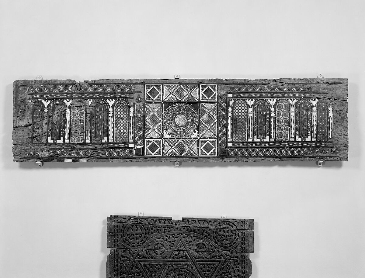 Panel, Wood (fig); mosaic with bone and four different types of wood