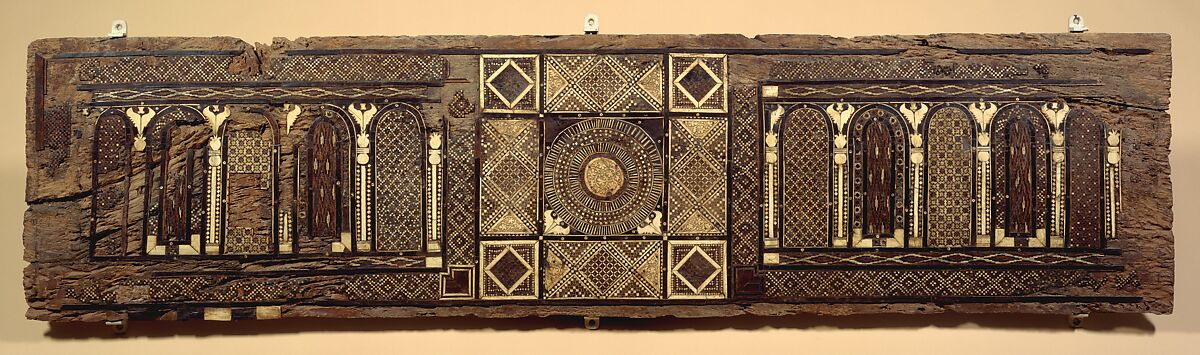 Panel, Wood (fig); mosaic with bone and four different types of wood
