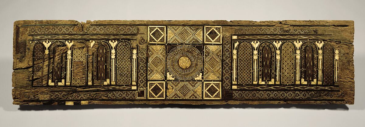 Panel, Wood (fig); mosaic with bone and four different types of wood