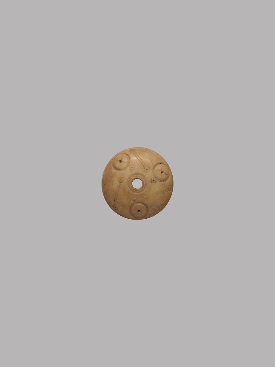 Button or Spindle Whorl, Bone; incised 