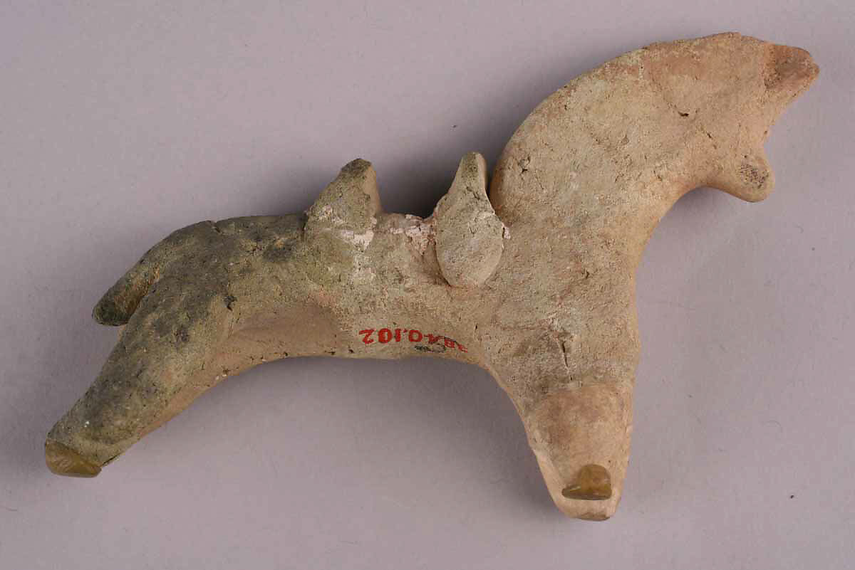 Horse Figurine, Earthenware; modeled