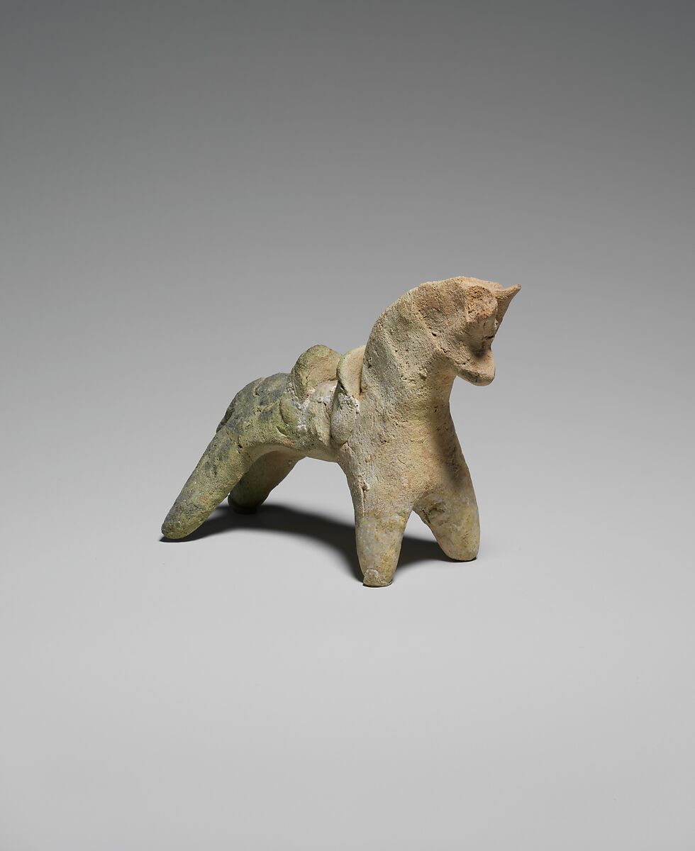 Horse Figurine, Earthenware; modeled 