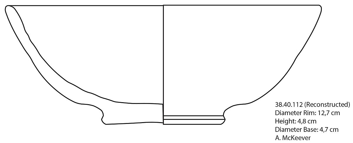 Green Glazed Bowl with Incised Decoration, Earthenware; white slip, incised under transparent green glaze