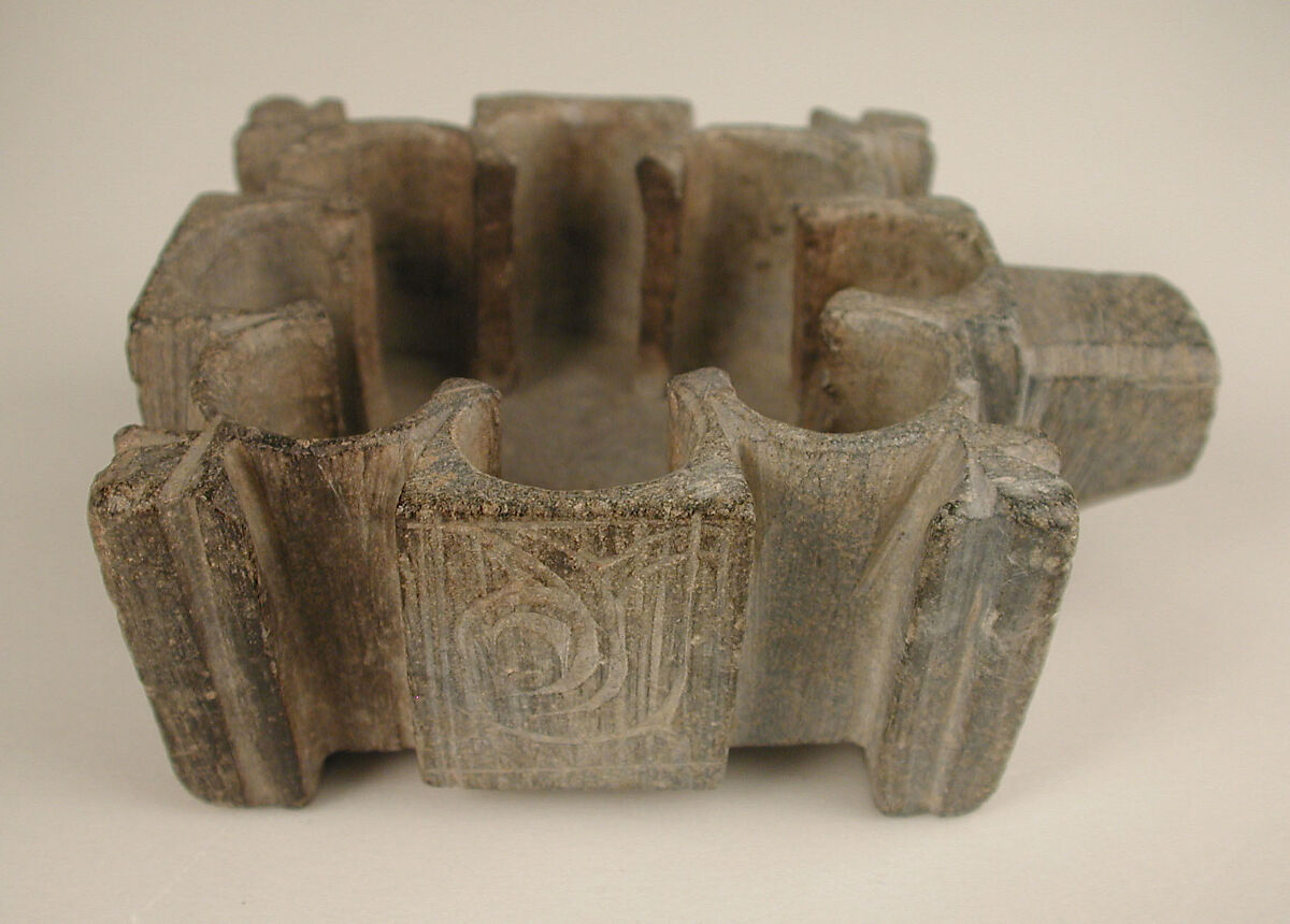 Lamp, Steatite; carved, incised