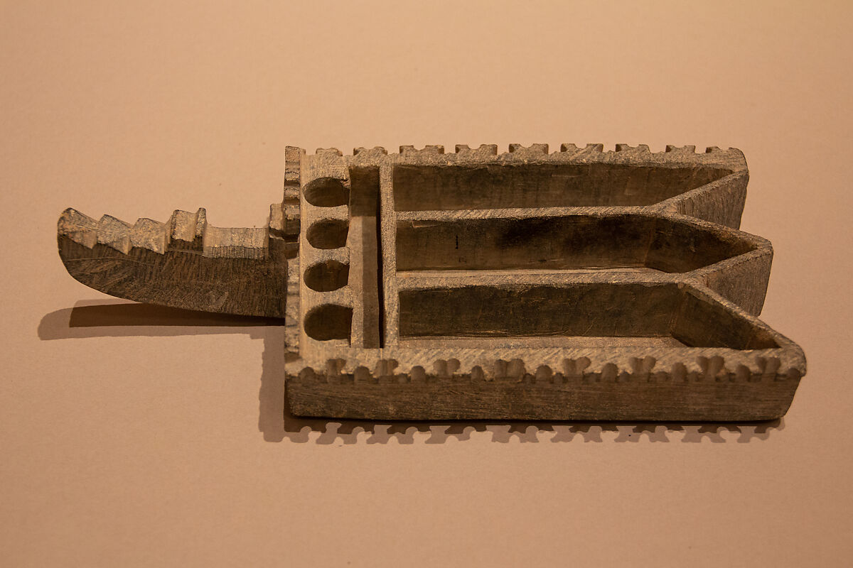 Stone Oil Lamp, Steatite; carved