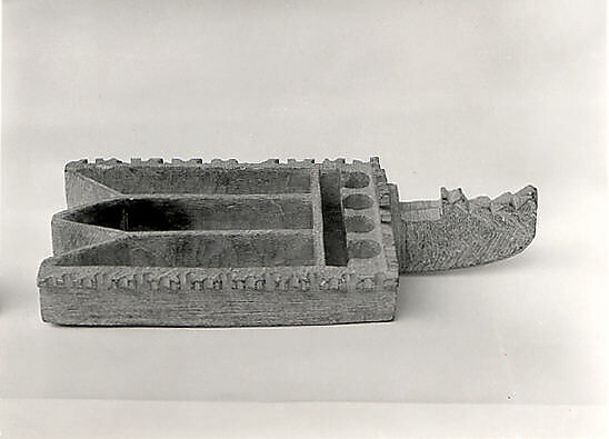 Stone Oil Lamp, Steatite; carved