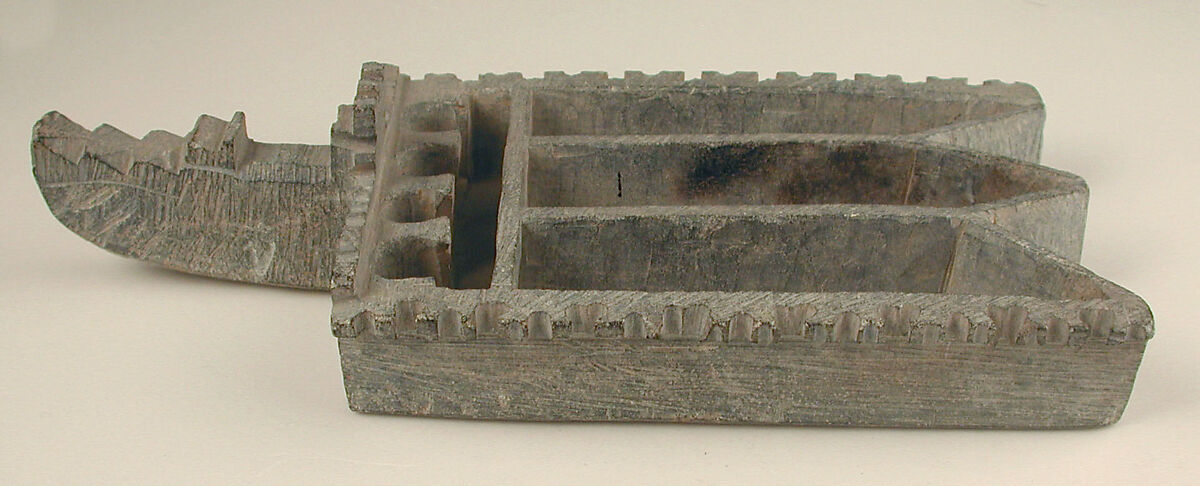 Stone Oil Lamp, Steatite; carved