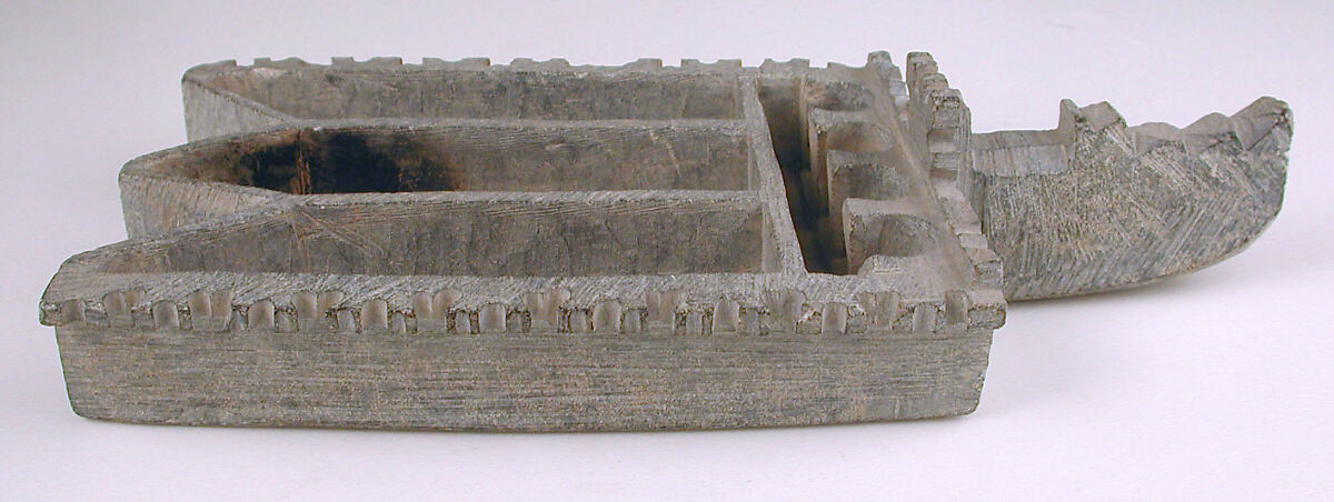 Stone Oil Lamp, Steatite; carved