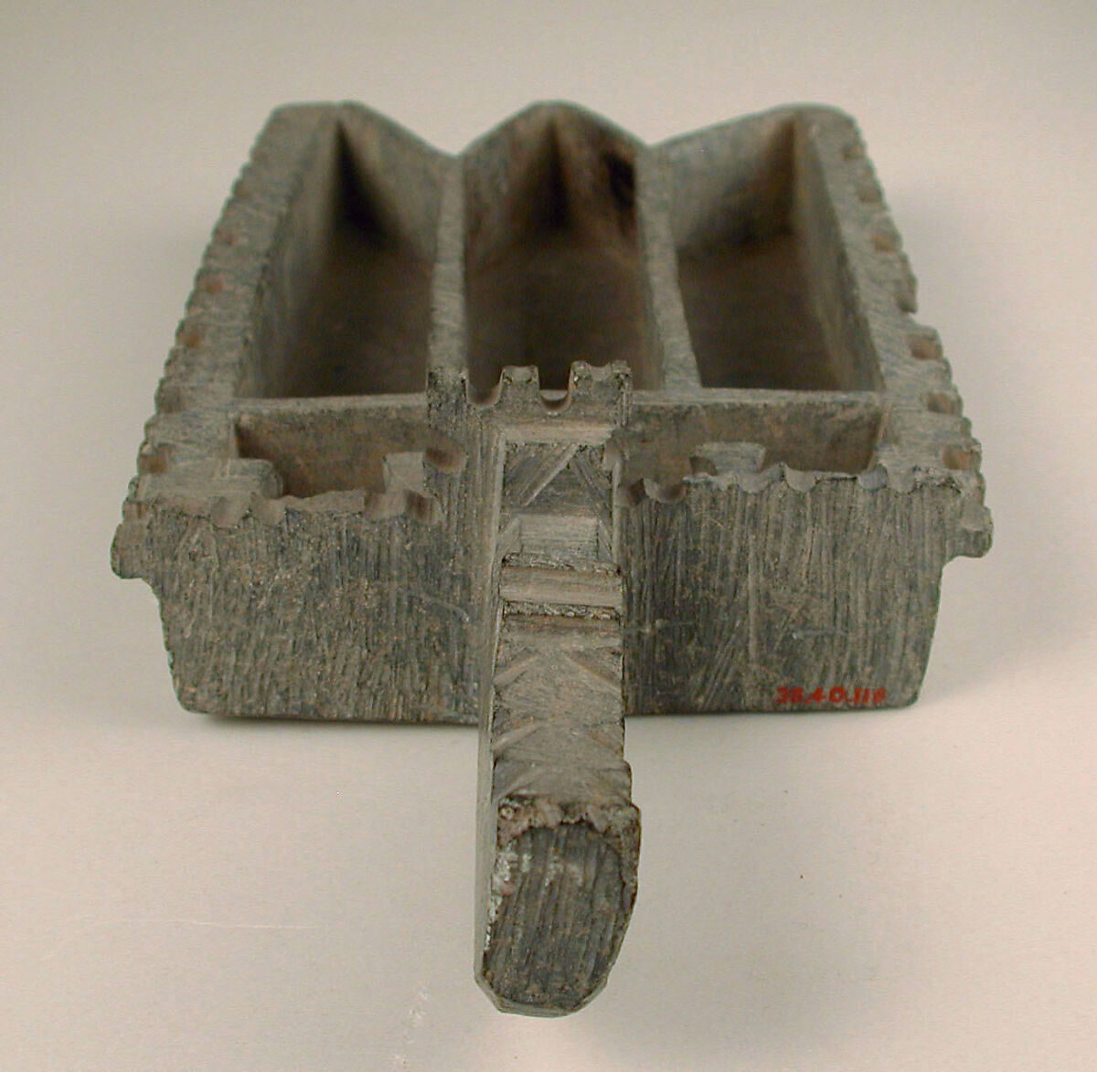 Stone Oil Lamp, Steatite; carved