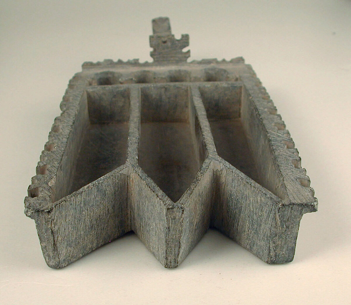 Stone Oil Lamp, Steatite; carved