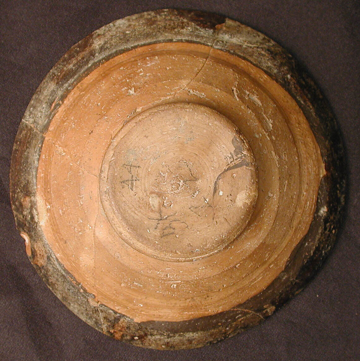 Bowl with Polychrome Decoration on a Black Slip Ground, Earthenware; black slip with polychrome slip decoration under transparent glaze
