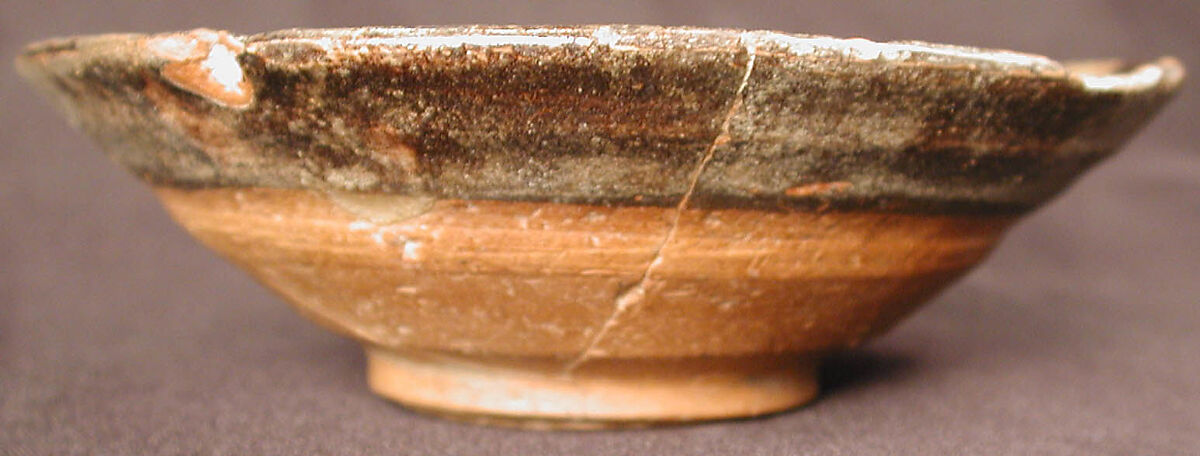 Bowl with Polychrome Decoration on a Black Slip Ground, Earthenware; black slip with polychrome slip decoration under transparent glaze