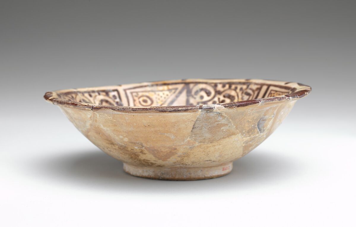 Bowl with Polychrome Decoration on a Black Slip Ground, Earthenware; black slip with polychrome slip decoration under transparent glaze