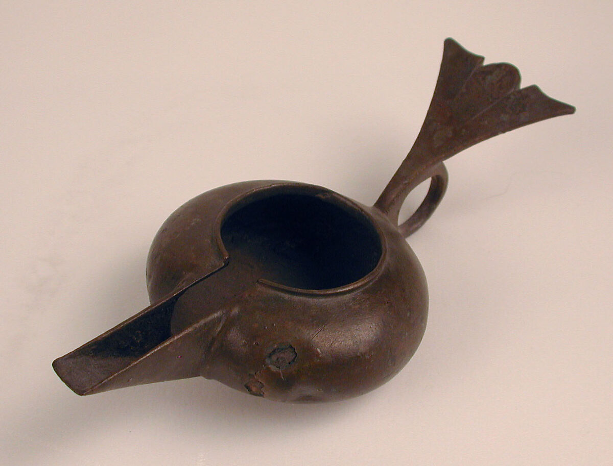 Oil Lamp, Bronze; cast, joined