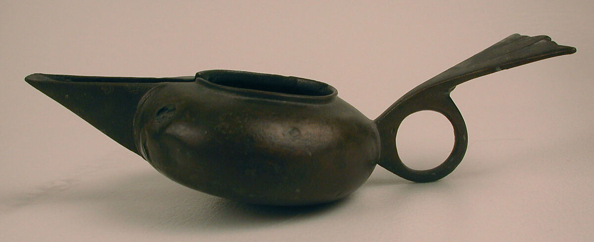 Oil Lamp, Bronze; cast, joined