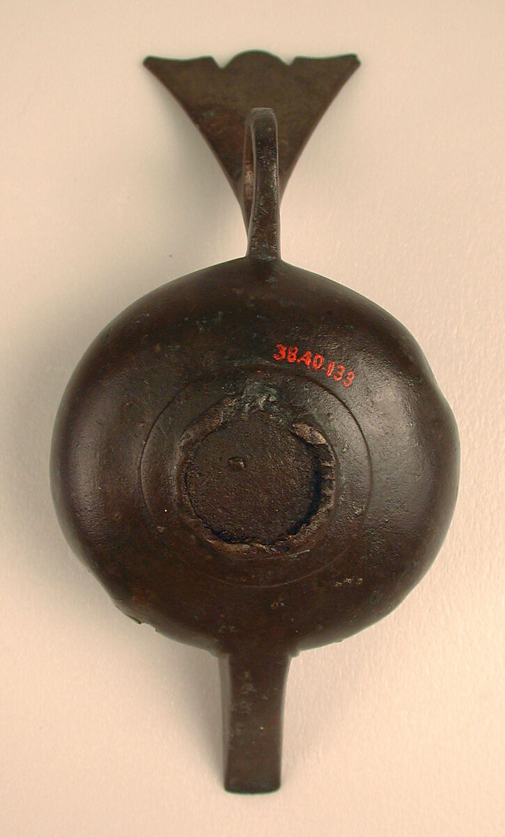 Oil Lamp, Bronze; cast, joined