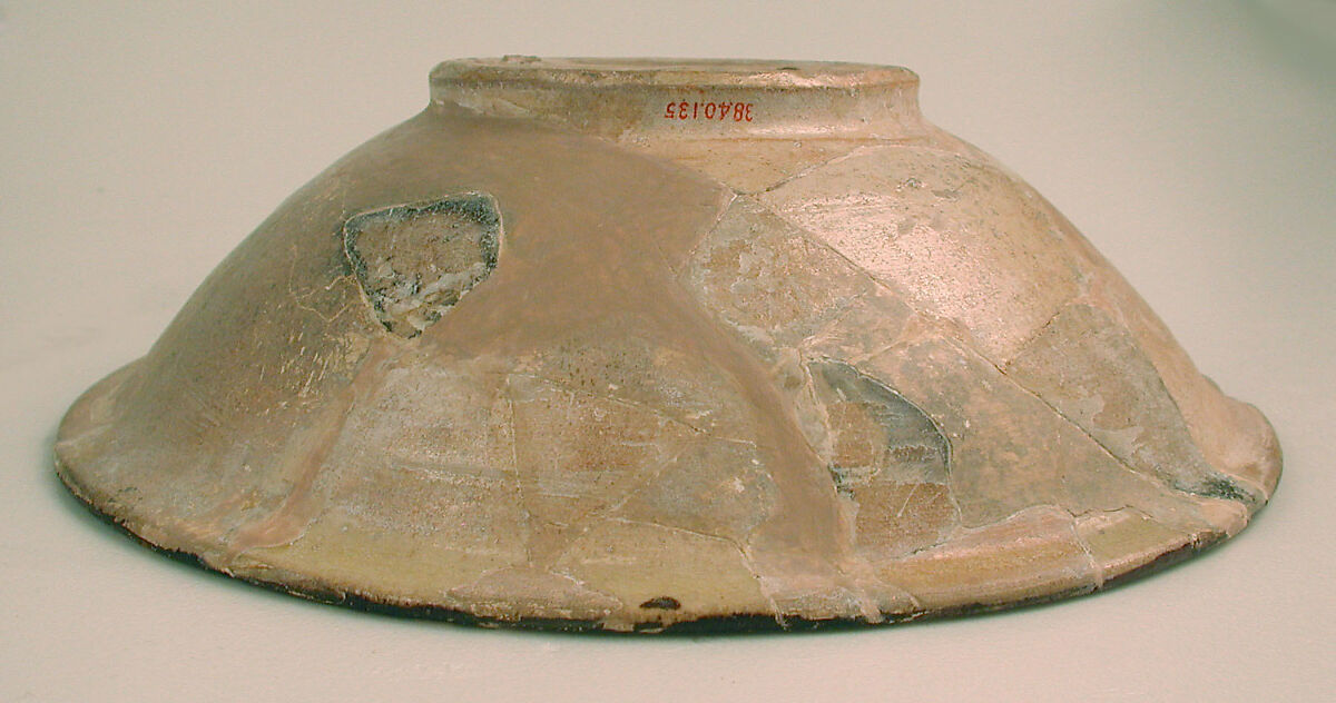 Imitation Bichrome Luster Bowl, Earthenware; white slip with polychrome slip decoration under transparent glaze