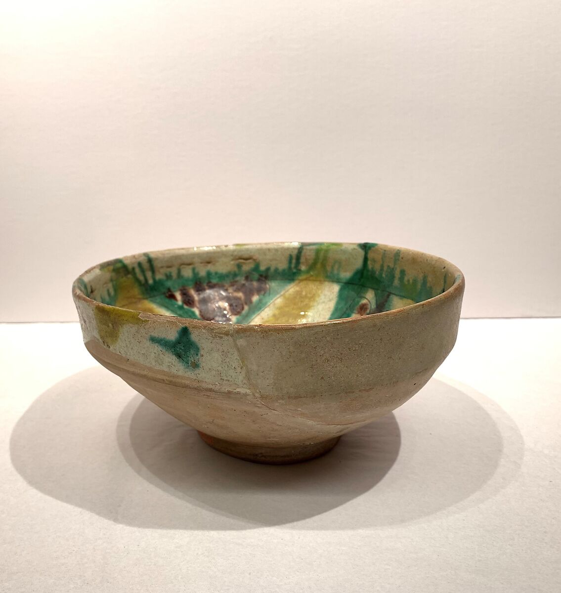 Bowl, Earthenware; slip covered with polychrome slip decoration under transparent glaze, incised