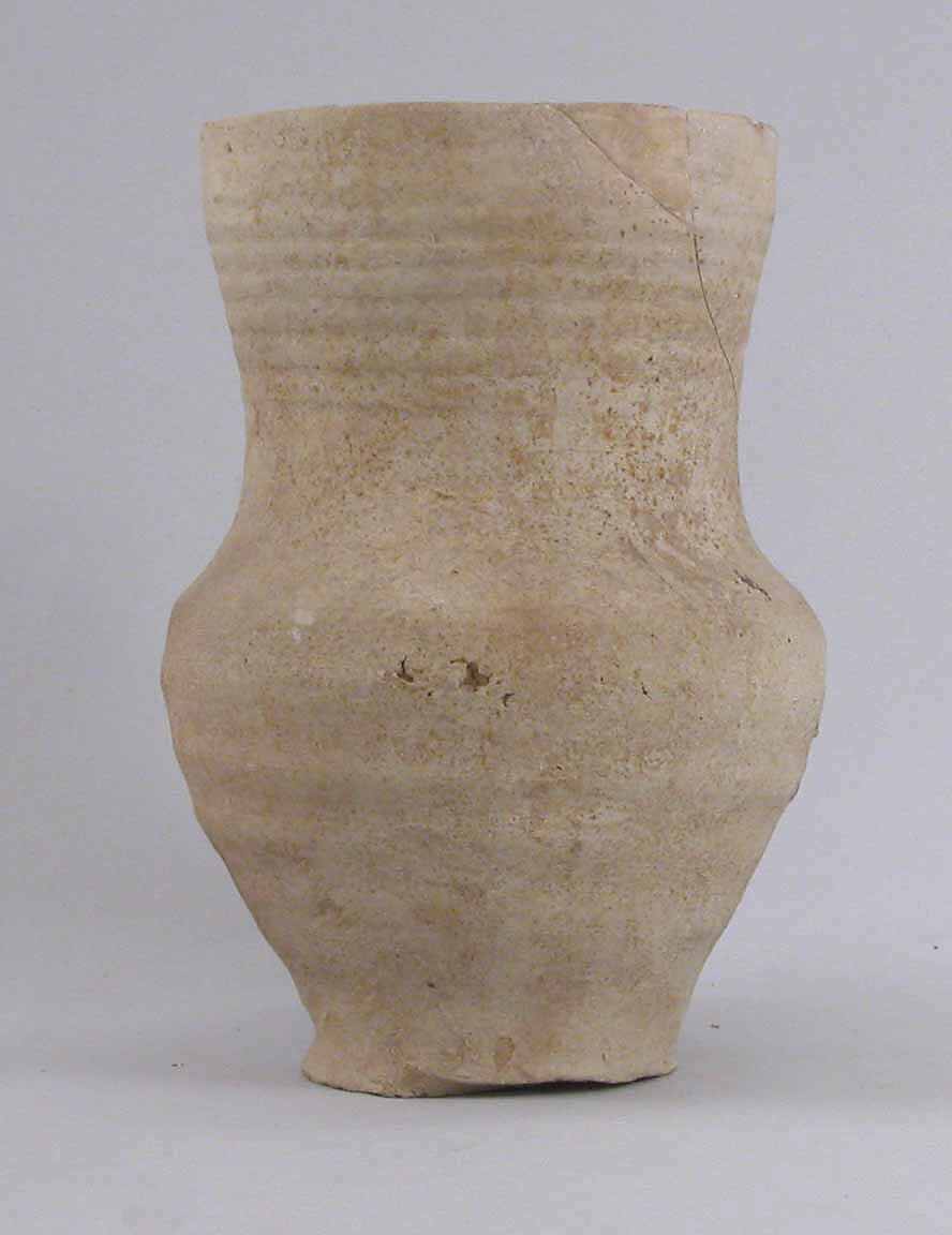 Jar, Earthenware; slip covered and incised, unglazed 