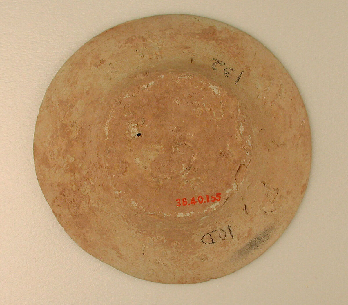 Lid, Earthenware; incised, unglazed
