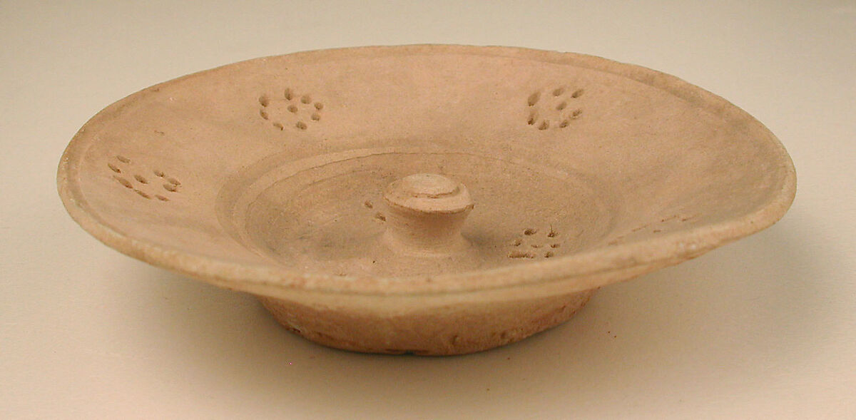 Lid, Earthenware; incised, unglazed 