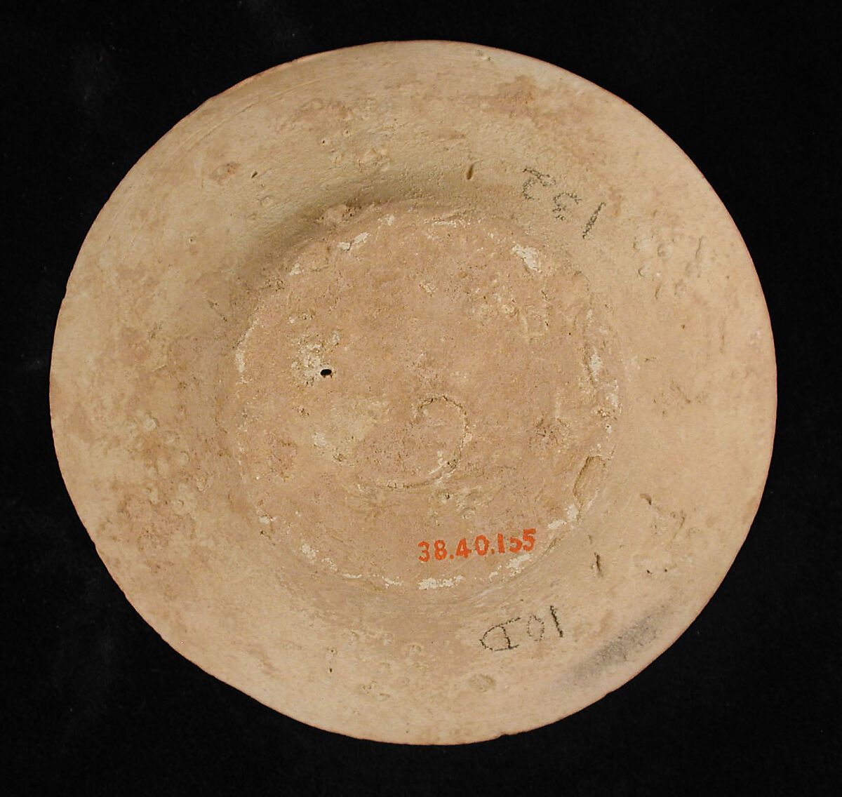 Lid, Earthenware; incised, unglazed