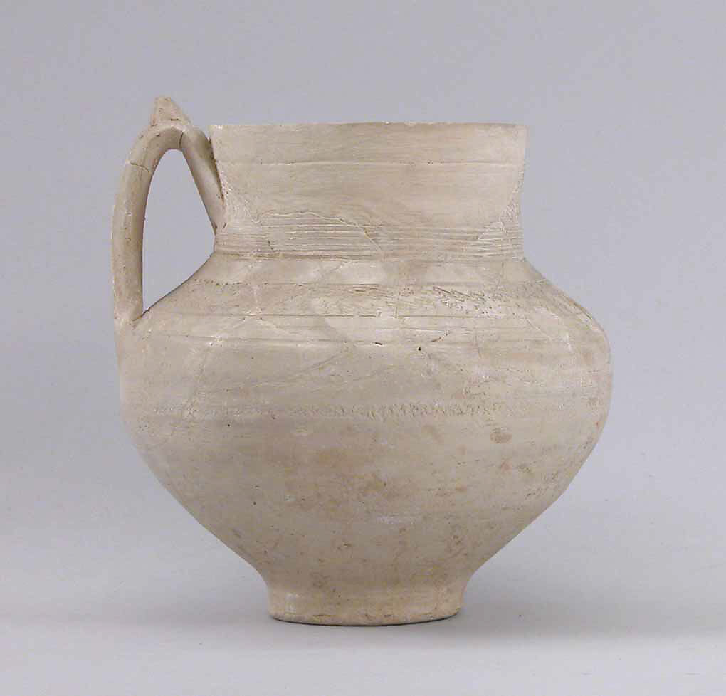 Jug, Earthenware; incised and unglazed 