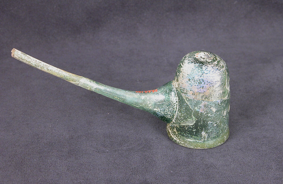 Alembic, Glass, green; blown, applied spout