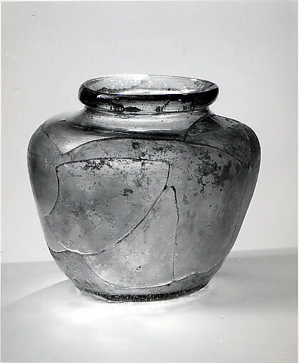 Green Glass Jar, Glass, green; blown