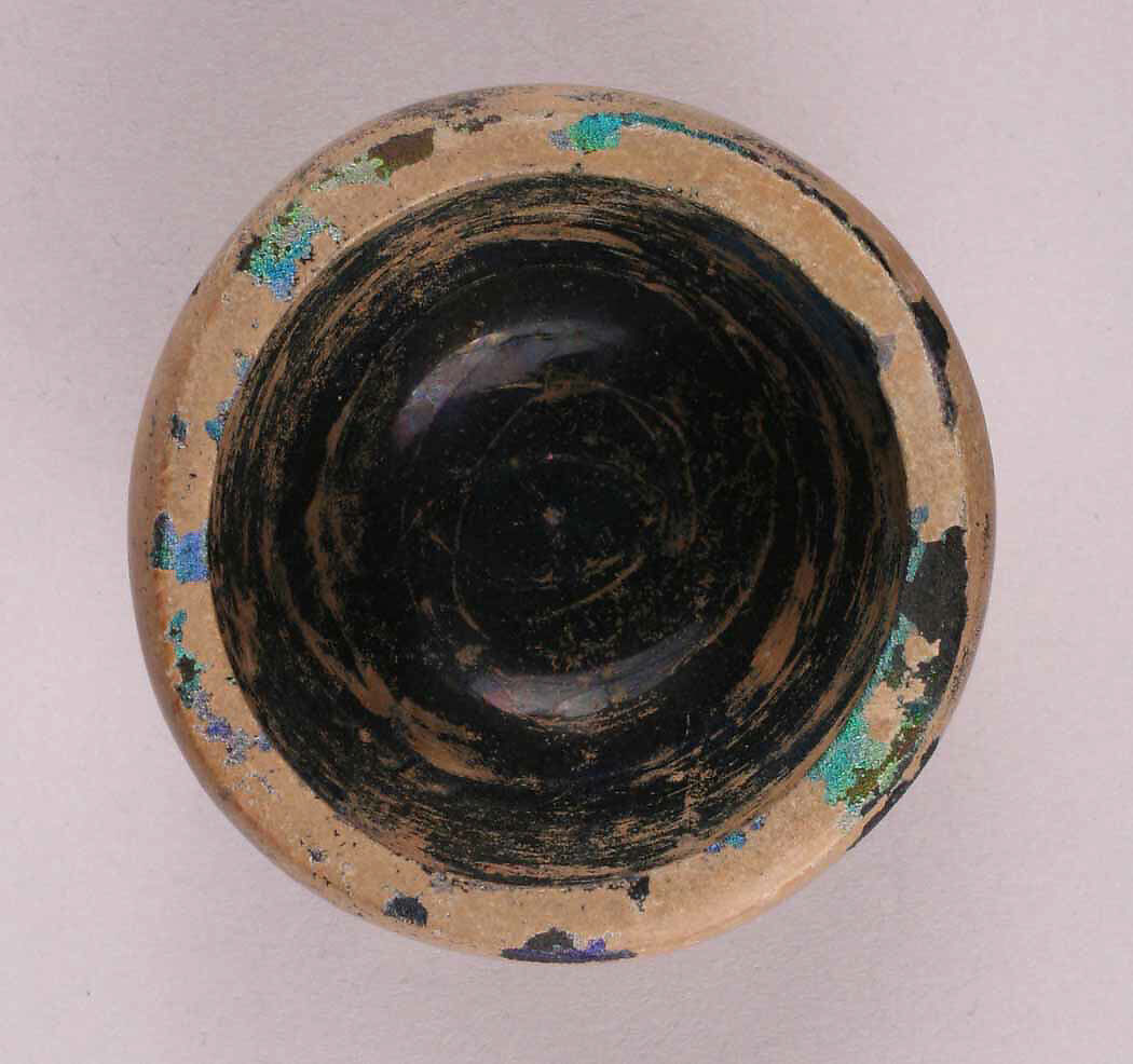 Glass Bowl, Glass, blue; blown, ground rim