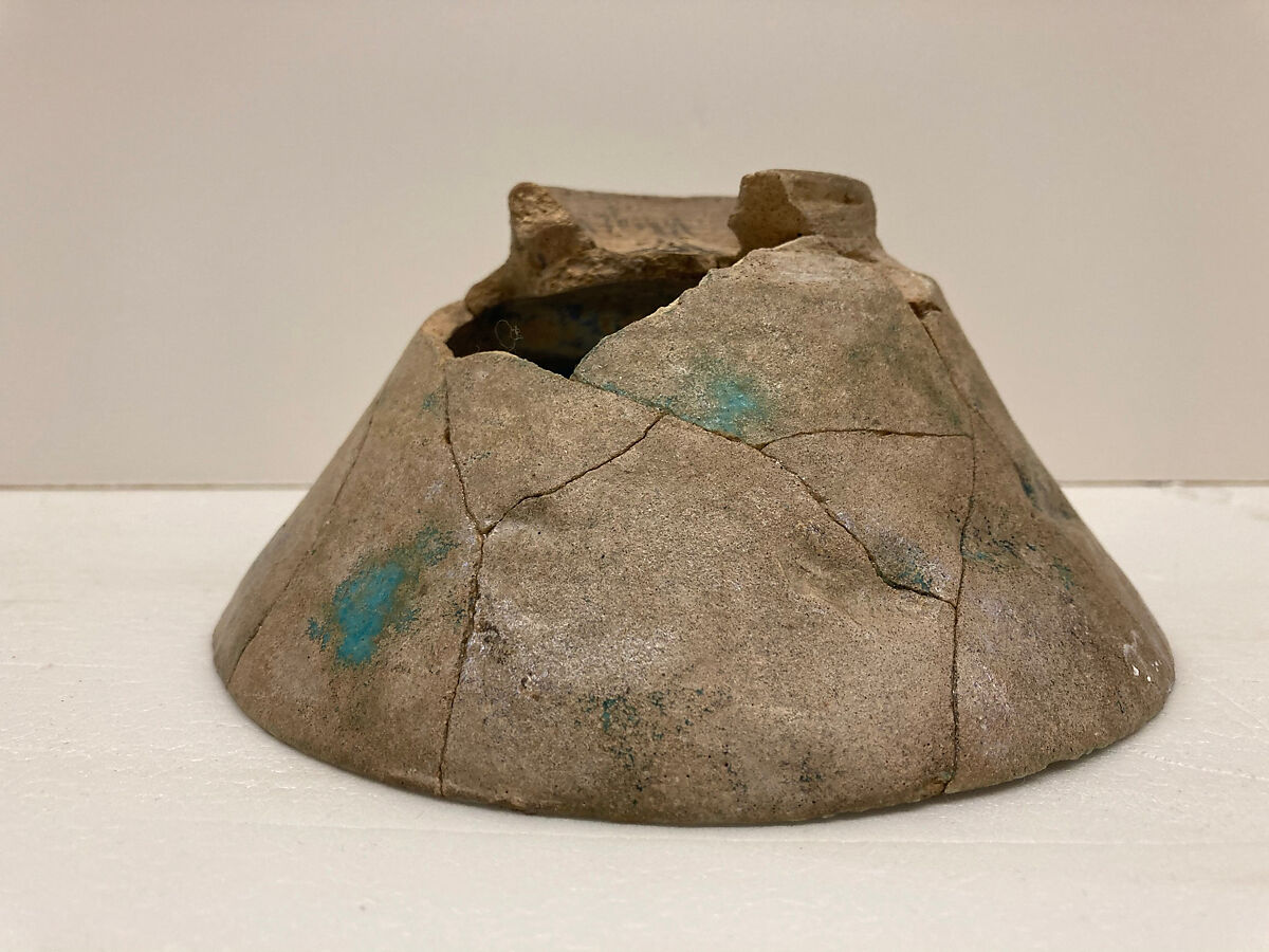 Bowl, Earthenware; turquoise glaze, incised