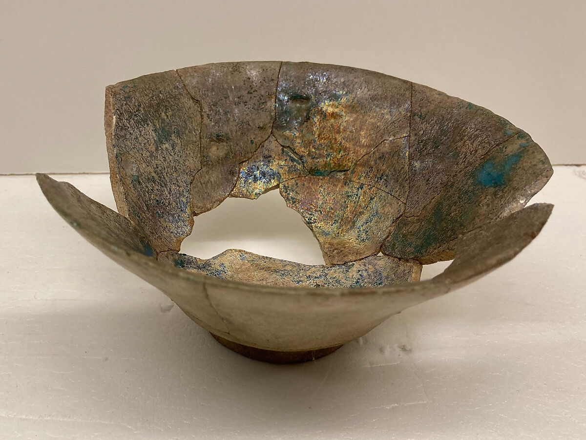 Bowl, Earthenware; turquoise glaze, incised 