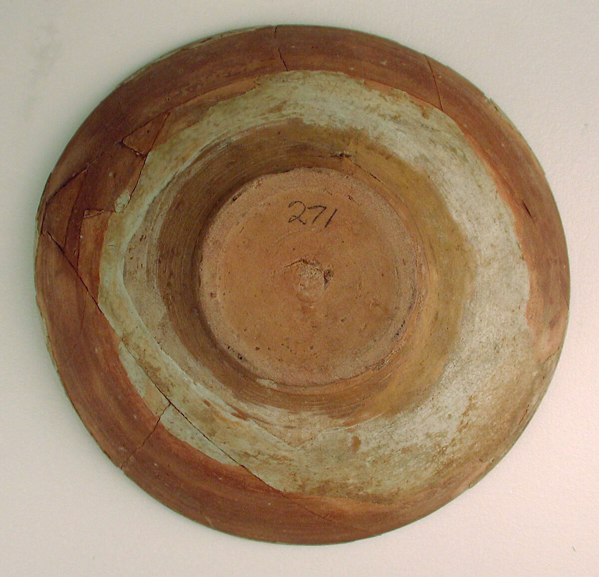 Bowl with Incised Decoration, Earthenware; white slip under transparent glaze, incised