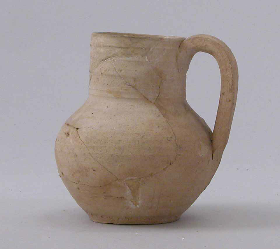 Ewer, Earthenware; slip covered, unglazed 