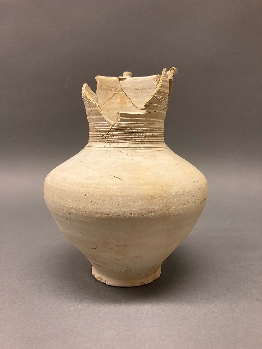 Ewer, Earthenware; slip covered and incised, unglazed