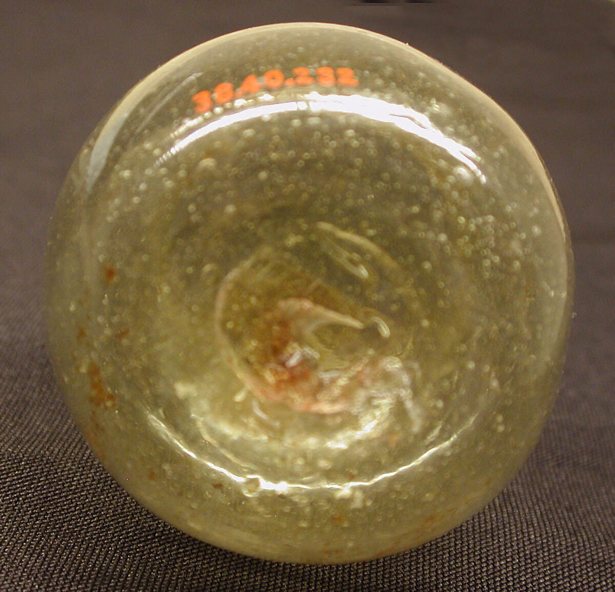 Miniature Glass Bottle, Glass, greenish; blown