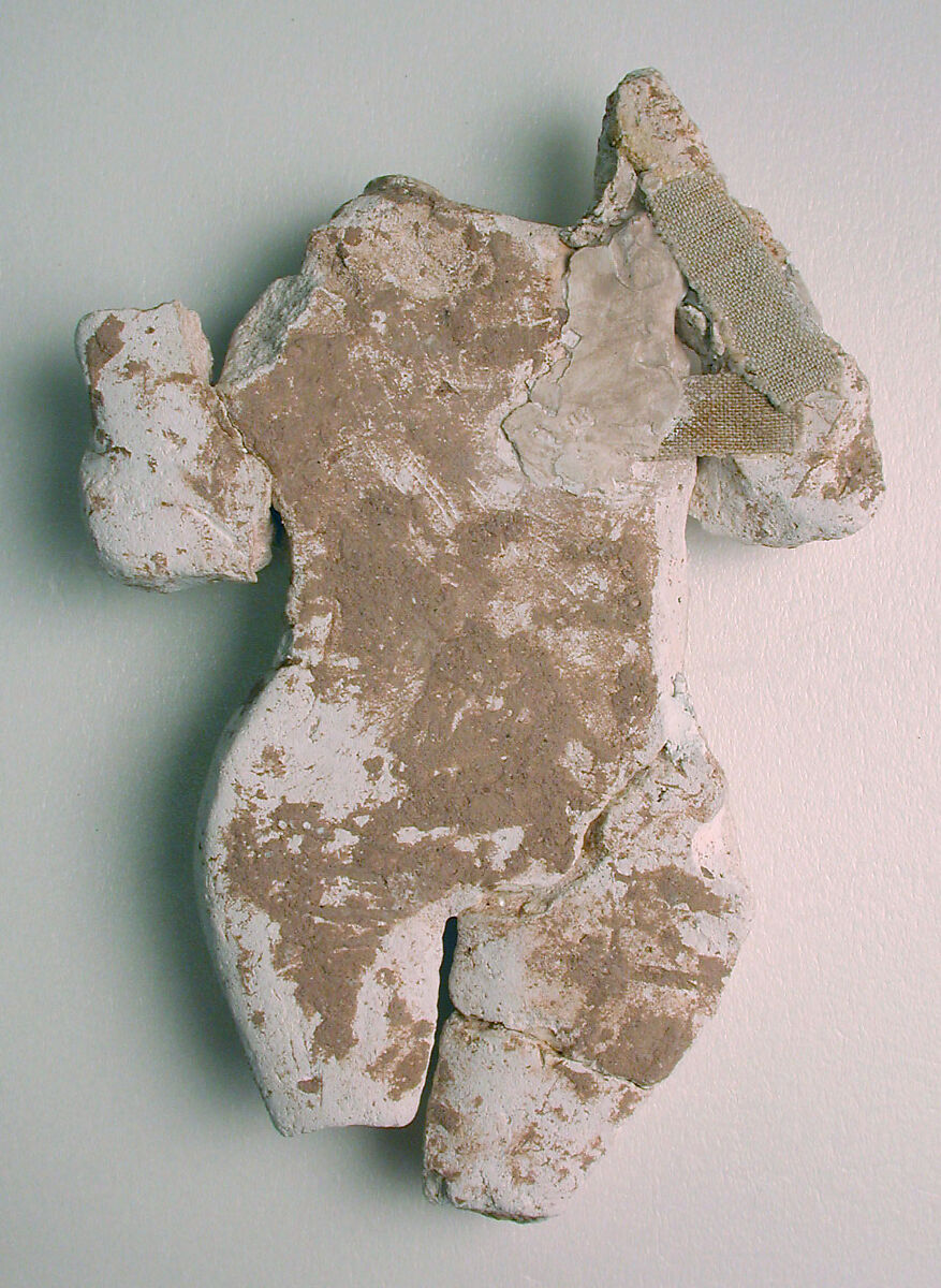 Naked Female Figure with Necklace, Stucco; modeled, painted
