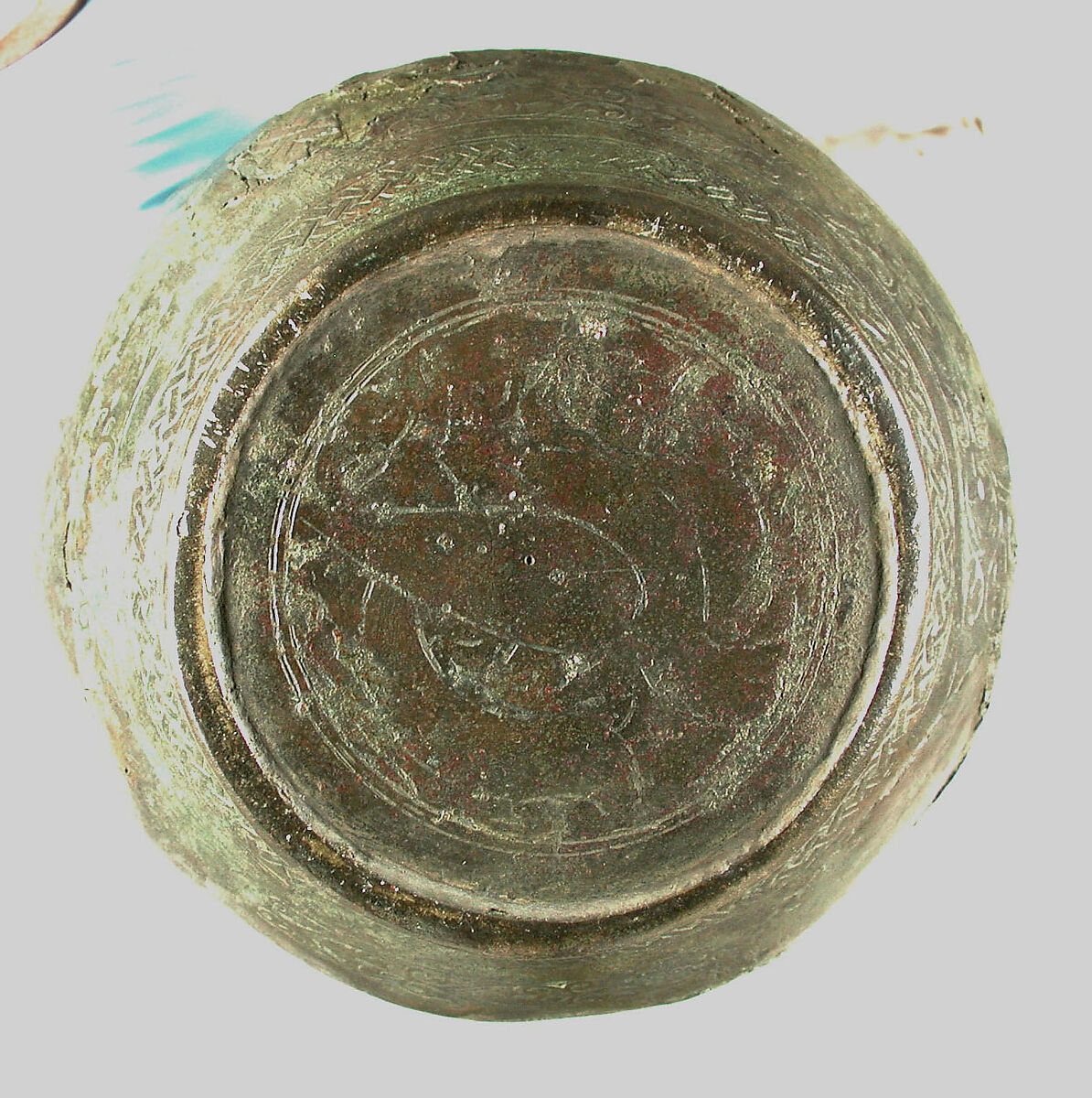 Ewer with Inscriptions and Hunting Scenes, Bronze; cast, engraved