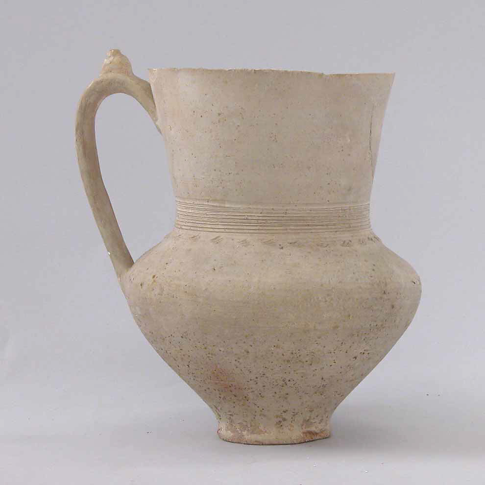 Jar, Earthenware; slip covered and incised, unglazed 