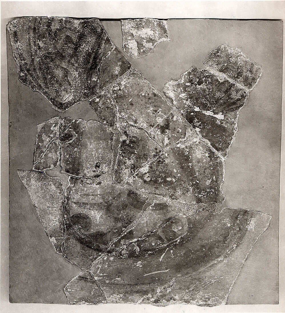 Wall Painting with Female Figure, Stucco; painted